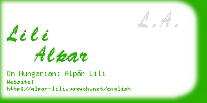 lili alpar business card