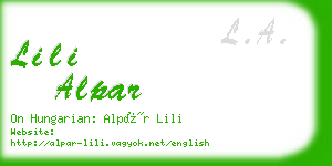 lili alpar business card